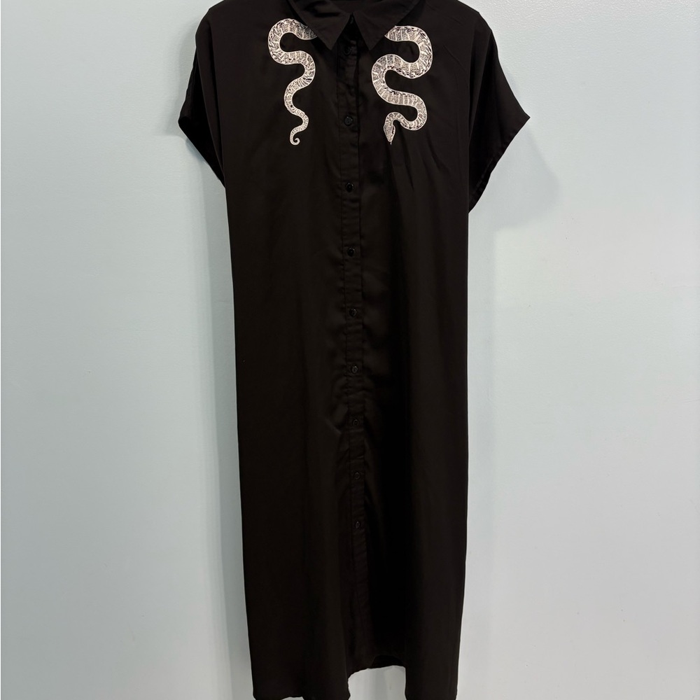 Disturbia slither relaxed Black Midi Dress
